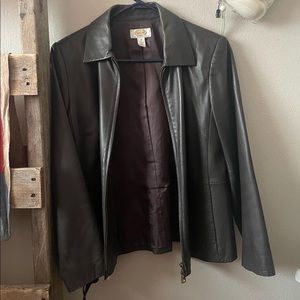 Women’s black leather jacket